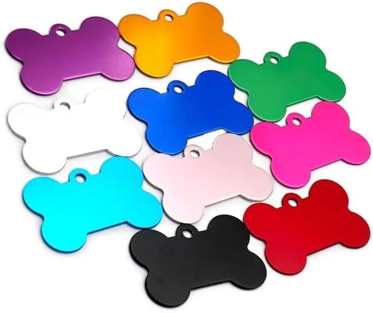 100 PCS Personalized Pet Tag Nameplate Pet Blank ID Tag Engravable Cat and Dog DIY Tag Aluminum Customized Pet ID Tag Pendant Pet Supplies,U