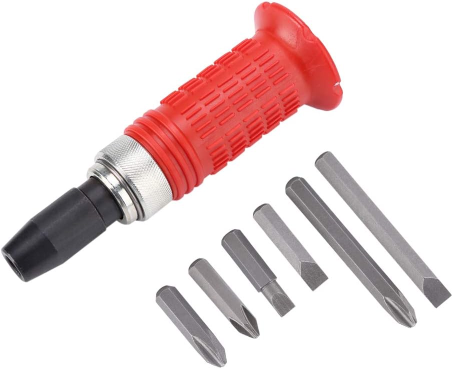 7-Piece Impact Screwdriver Set with Bits & Sockets Heavy-Duty Chrome Vanadium Steel Hand Tool Kit for DIY Wood Steel Concrete Repair