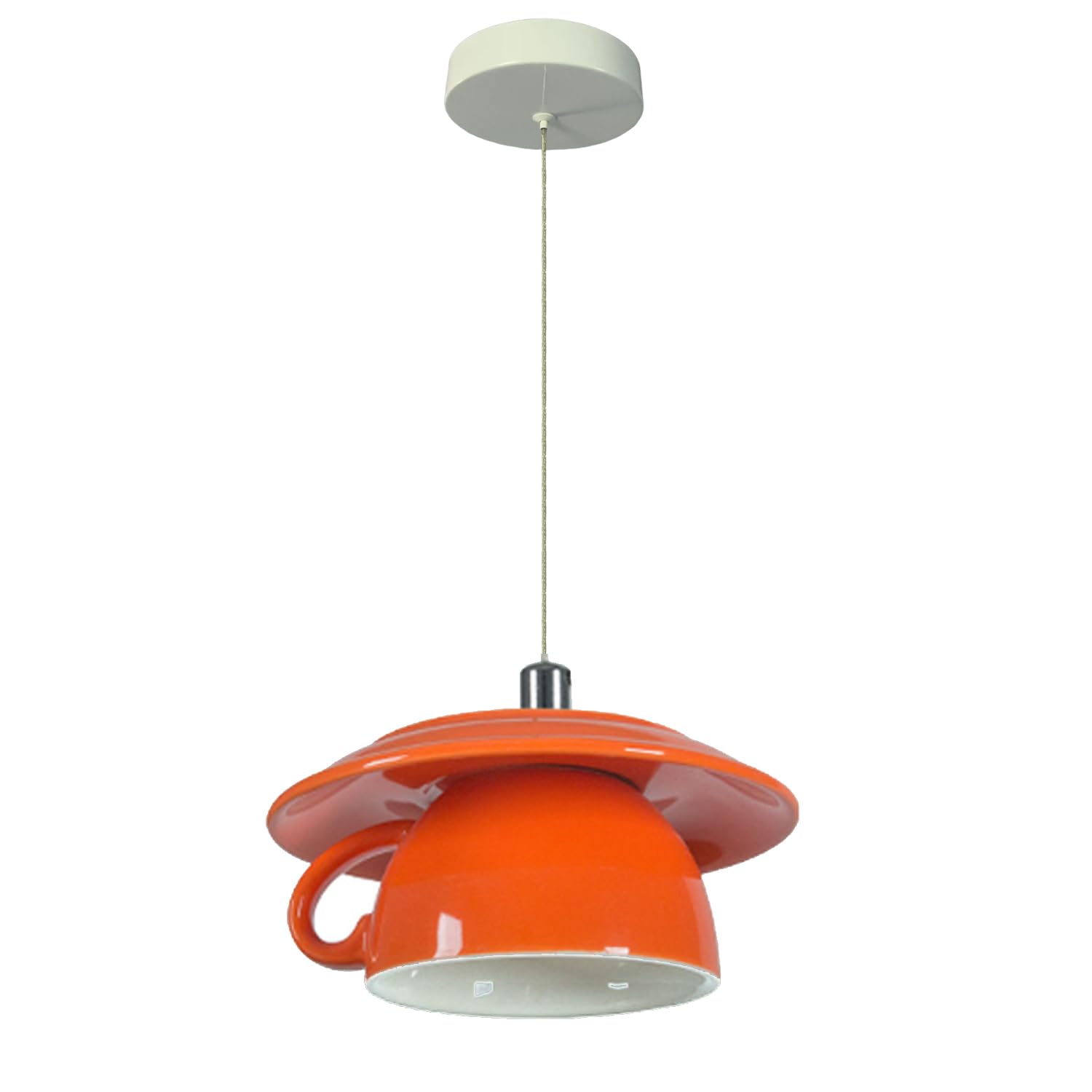 Photo 1 of YXTSIMV Pendant Light Fixtures Ceramic Coffee Cup Shape Lampshade Pendant Lighting for Kitchen Island 5.7in Modern Ceiling Hanging Lights Nordic Island Light for Counter, Bar, Hallway