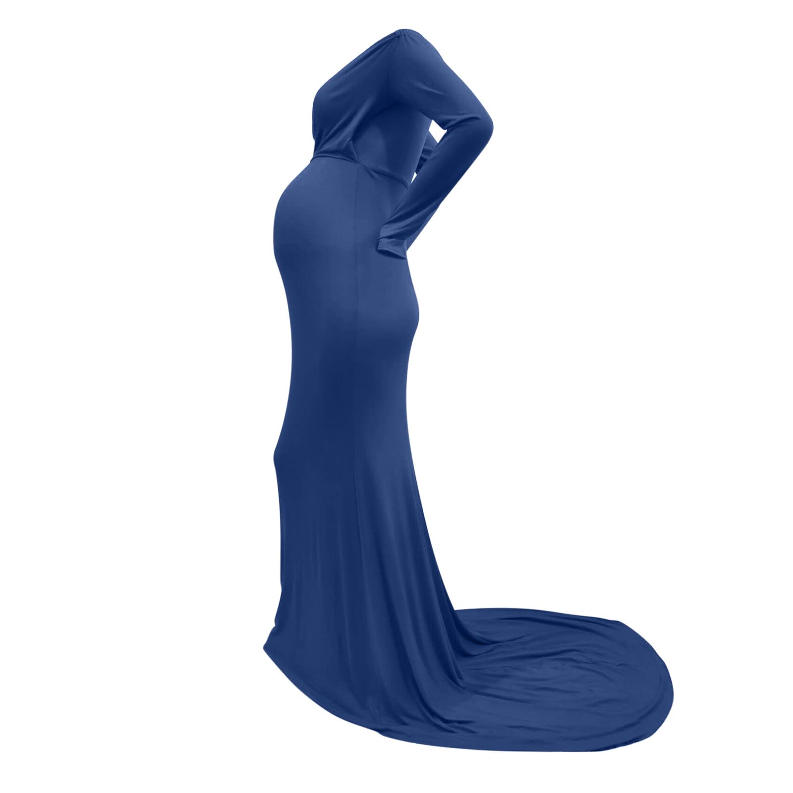 Generico Vestiti Premaman Eleganti Estivi per La Fotografia Abito Invernale Girocollo Plissettato Vestito di maternità Gravidanza con Puntelli Elegante e Confortevole Donne in Gravi