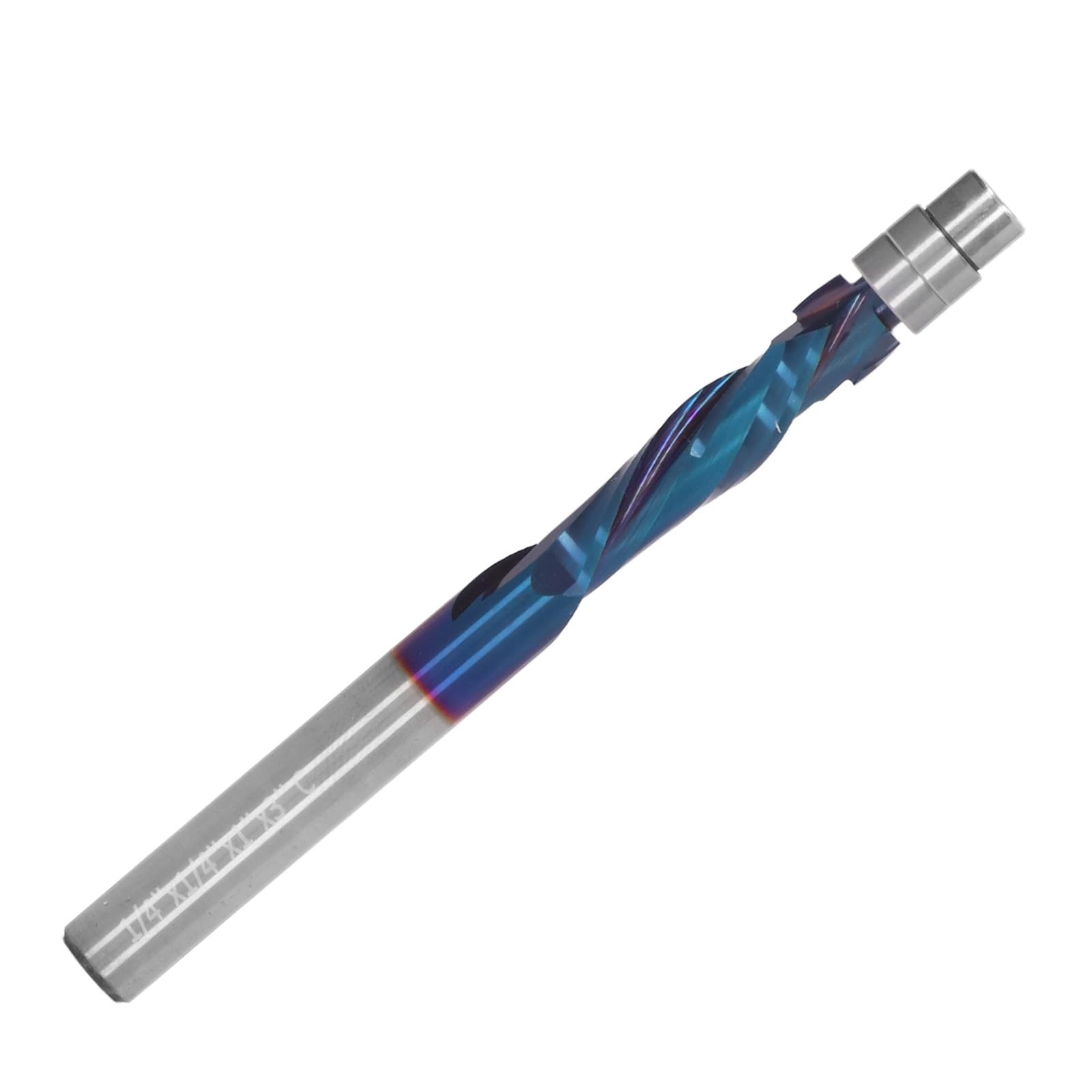 Carbid Down Cut Trimbit for Even Slots, Spiral Flush Trimmbit for Bathroom Doors, 1/4 Inch Shaft Wood Grinding Cutter
