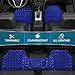 BDK Metallic Chrome Car Floor Mats All-Weather Universal Fit Automotive Floor Mats for Cars SUVs, Floor Mats for Trucks, Car Mats Full Set Front & Rear, Non-Slip Shiny Durable Heavy Duty - Blue