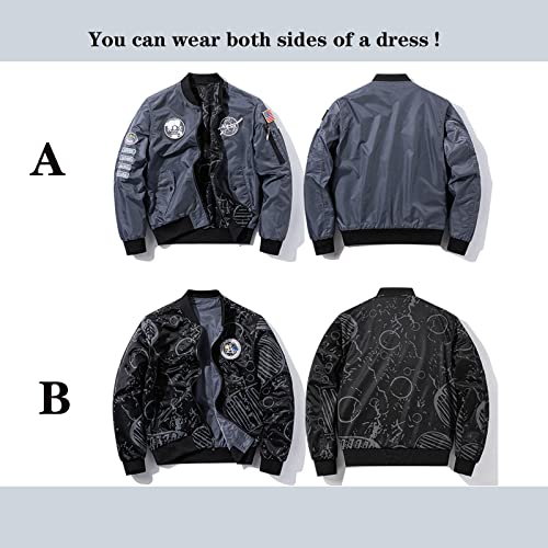 BXCNCKD Men's Flight Jacket - Double Sided Wear Plus Coat - Casual Jacket3