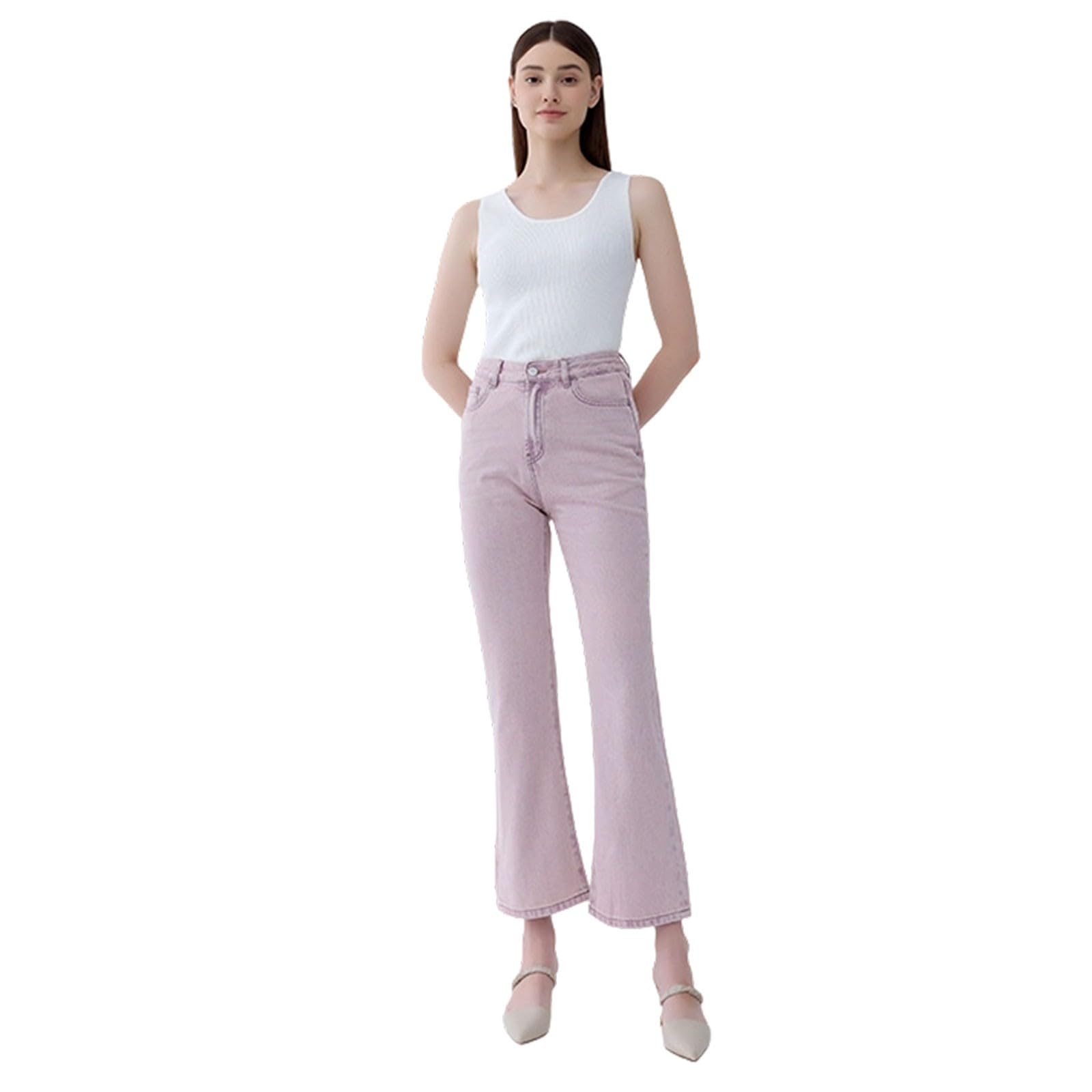 Pantalones vaqueros de cintura alta para mujer, pantalones vaqueros de pierna ancha, pantalones vaqueros boyfriend Bootcut pantalones de percusión bajos elásticos Y2K Vintage Streetwear Comfort Fit