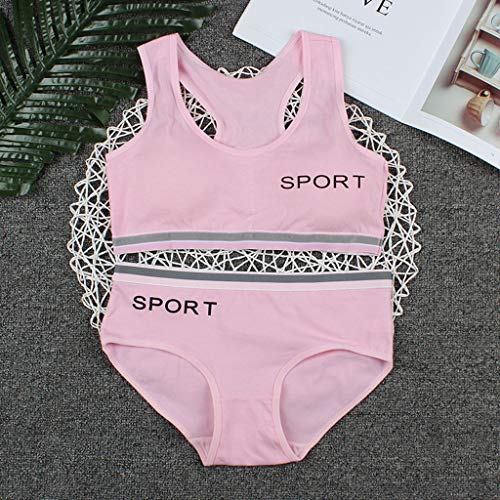 Girls Sports Bra & Underwear Set | Racerback Bralette & Soft Briefs | Breathable Teen Training Vest Top for Active Girl2