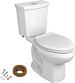 American Standard 606AA002.020 H2Option Two-Piece Toilet with Toilet Seat and Wax Ring, Elongated Front, Chair Height, Dual Flush, White, 0.92 - 1.28 gpf