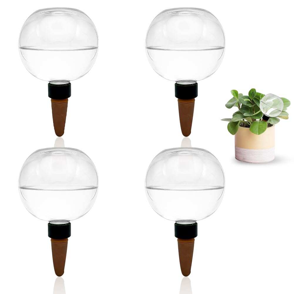 4 Pièces Boules d'Irrigation, 500ml Boule Arrosage Plante Automatiques, Oignons d'Arrosage Transparents, Ampoule d'eau Auto-Arrosage pour Balcon, Jardin Intérieur et Extérieur