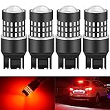 ★【7443 ampoules LED】Chaque ampoule contient 54 puces de haute puissance 5414, Courant électrique de sortie 0,25A, La puissance nominale est d'environ 3,1 W, Rouge brillant, Tension: 12V à 24V.650 lumens et est conçu pour durer 50 000 heures - 50 fois plus longtemps que les ampoules incandescentes.Très brillant, Ultra brillant et économie d'énergie.