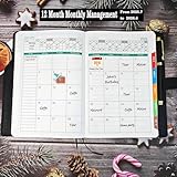 Academic Diary 2025-2026 A5 Page a Day from Jul 2025 to Jun 2026, Full Year Daily Planner with Colorful Monthly Tabs, Pen Loop & Fine Inner Pocket and Colorful Side Panels, 6.7" × 8.5"（Black) - Image 5