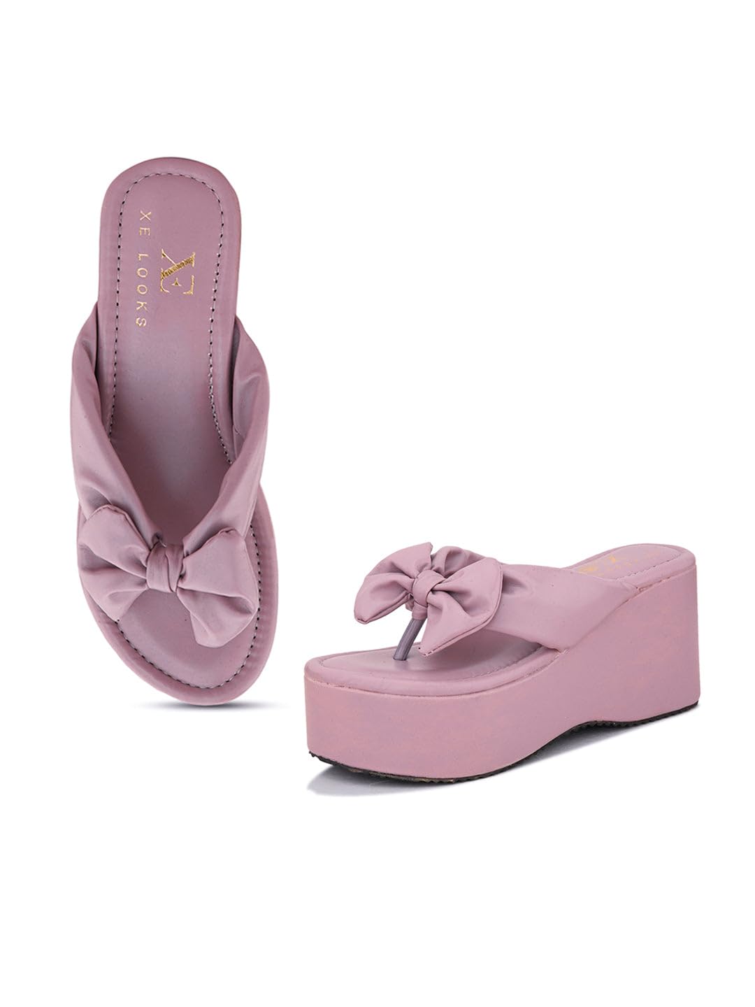 Comfortable Women's Platform Wedge Slippers –Elegant Bow Design with Cushioned Sole and Slip-On Style for Girls & Womens-image-44