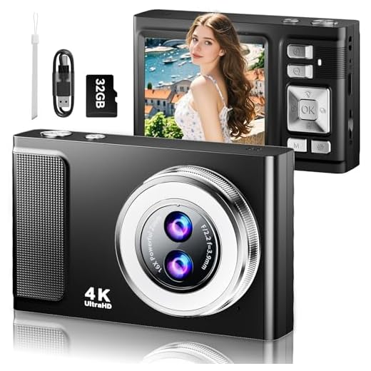JDZ 4K Digital Camera for Photography with Autofocus and 32GB Card - Black
