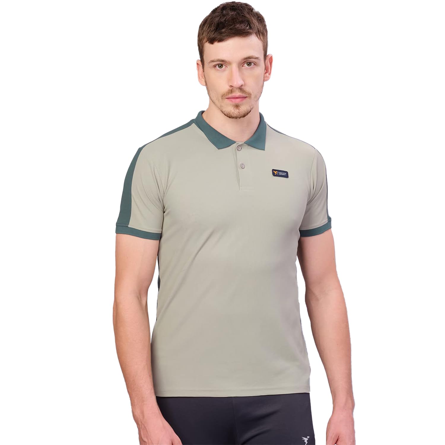 Men's Slim Fit Colorblock Polo Neck Matpiq T-Shirt with Quick Dry, Anti-Microbial Properties - Pack of 2