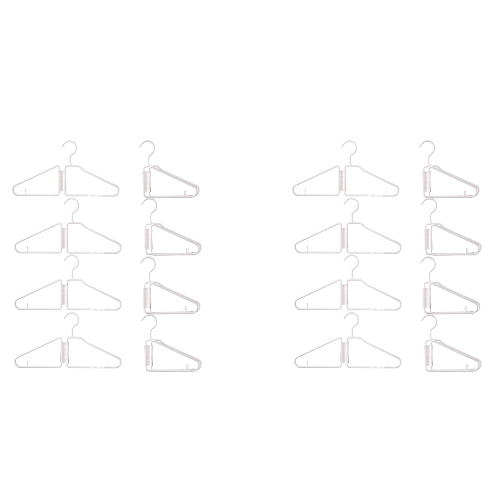 Hndhbfgrt 16Pcs Foldable Hangers, Plastic Foldable Hangers, Portable Folding Clothes Hanger, Foldable Travel Hangers (White)