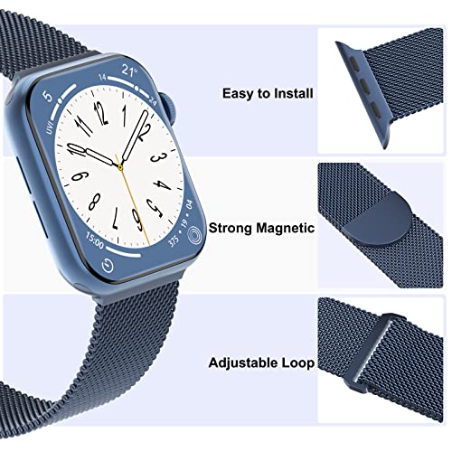 Image of 3 Pack Mesh Metal Magnetic Compatible with Apple Watch Bands Women Men | Stainless Steel Loop Strap for iWatch Band 38mm 40mm 41mm 42mm 44mm 45mm 46mm 49mm Series 11 /10 /9 /8 /SE /7 /6 /5 /4 /Ultra 3 2 1