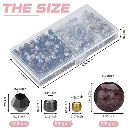 Image of Rired 27 Craft Beads Bracelet Making Kit, 900pcs Grey Beads Include Assorted Glass Beads, Bicone Beads, Spacer Seed Beads for Jewelry Making, Necklace, Phone Charms and DIY Earrings