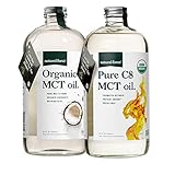 Natural Force Organic Pure C8 + Organic MCT Oil Bundle – USDA Organic, Non GMO, 100% Pure Coconut...