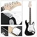 ZENY 39in Full Size Electric Guitar with 10W Amp, Case and Accessories Pack Beginner Starter Package, Black