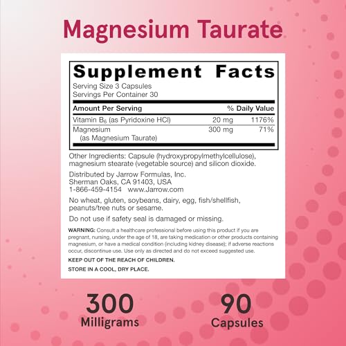 Jarrow Magnesium Taurate Supplement, 300 mg, 90 Veggie Capsules - image 5