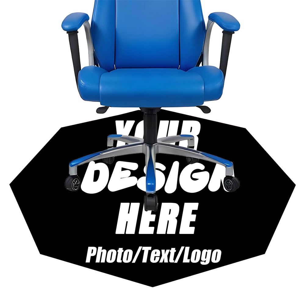 Personalized Office Chair Mat with Your Art Design Text Logo Photo, Customized Gaming Rug for Carpet and Wooden Floor and Tile Floor, Custom Tile