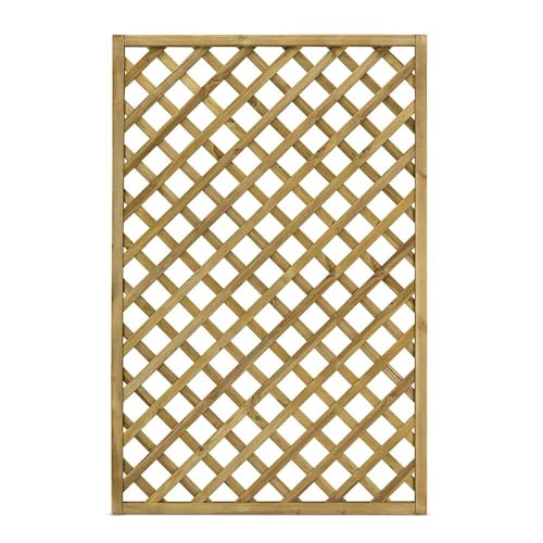 TheGoodGarden Grigliato in Legno Pannello Frangivista impregnato in Autoclave Maglia Diagonale Trendy Color Naturale (120) - Spedizione Gratuita da 99€