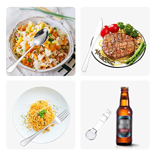 Edelstahl Campingbesteck Set für 2 Personen - Portable Besteck für Unterwegs, Reise, Camping, Picknick, Schule und Catering - Campingzubehör - Bild 6