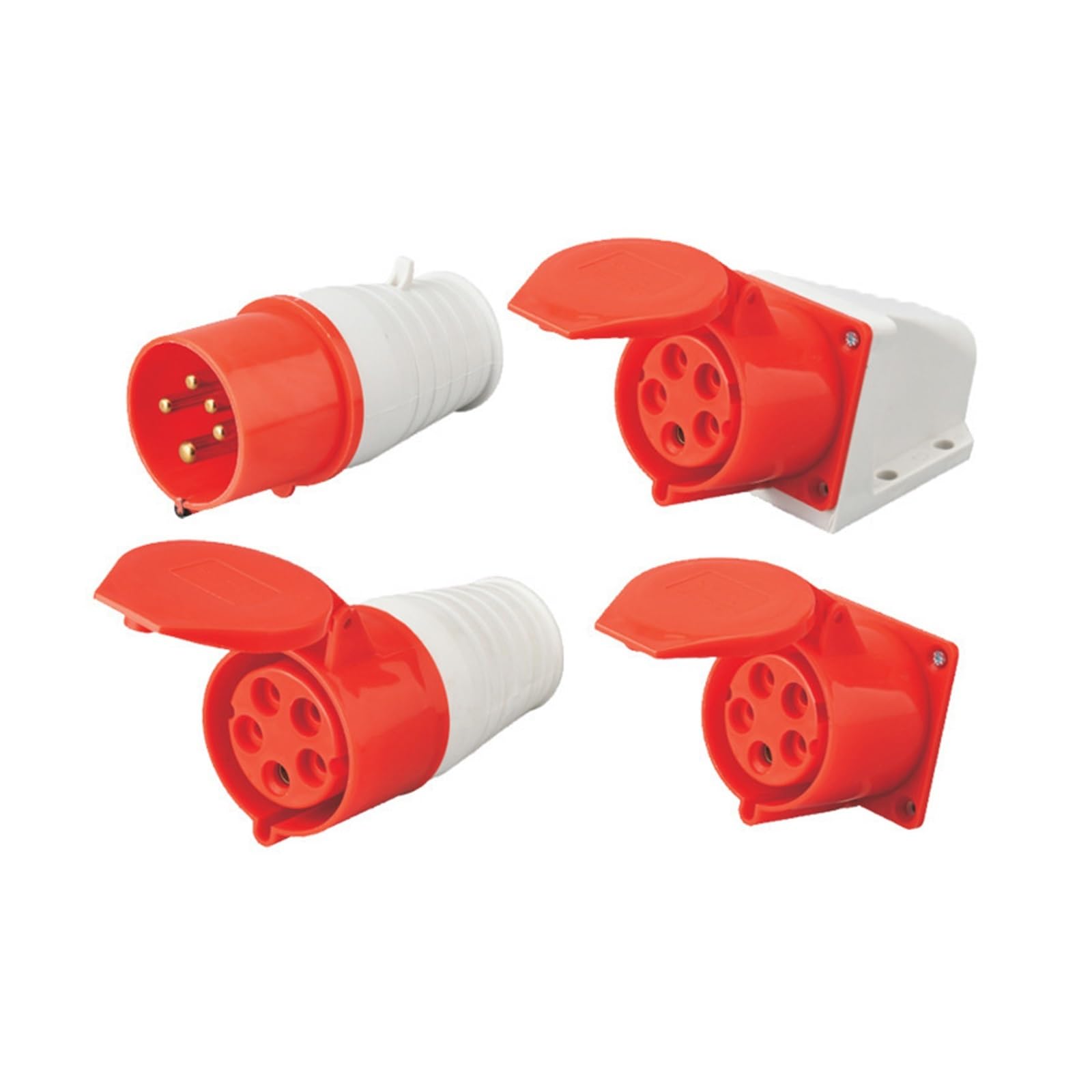Conector industrial IP44 contra humedad y explosiones para paneles eléctricos de 380V