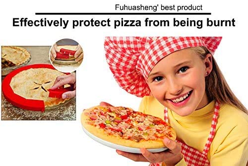 Pie Crust Shield,Silicon Pie Crust Shield,Pie Crust Shield,Pie Crust Protector Shield for Baking Pie Fit 8 Inch to 11.4 Inch Diameter Pies (4 Pieces, Red) - Thumbnail 3