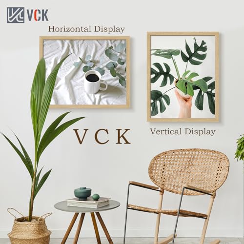 Image of VCK 22x28 Poster Frame Solid Wood Natural 3 Pack Picture Frames 22 x 28 Inches with Wall Mounting Hanging