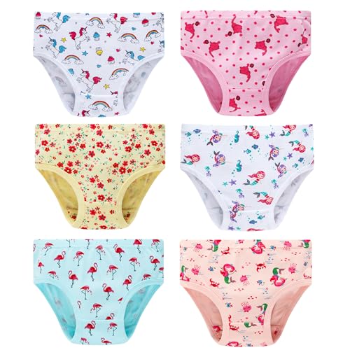 Cadidi Dinos Little Girls' Soft Cotton Underwear Kids Breathable Comfort Panty Briefs Toddler Undies