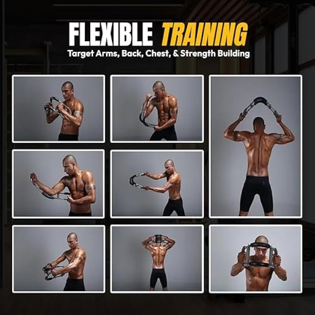 Adjustable Power Twister Bar For Arm Strength, Chest Stength Training Exercise Equipment, Heavy Duty Steel Construction, 66-88 110LBS, Portable Power, Detachable, Home Workout, Fitness.