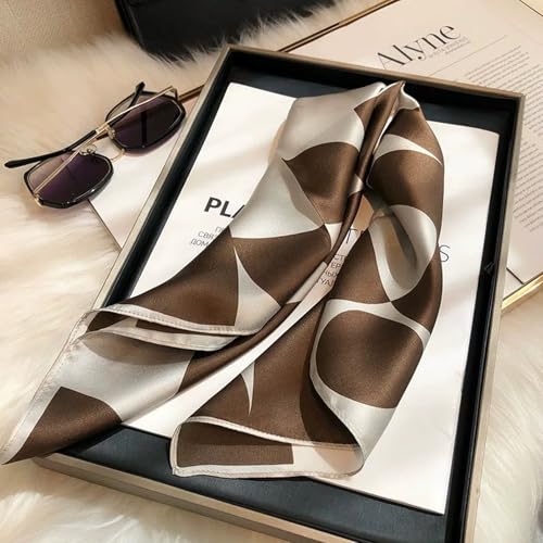 Aufeel Women's 100% Pure Mulberry Silk Small Square Scarf - Neckerchief Women - Silk Headscarf - 21" x 21"4