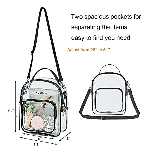 Clear Crossbody Purse Bag, Stadium Approved Clear Tote Bag With Strap For Concert, Sports Games One Size #TOP2