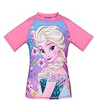 Fotodruck Disney Die Eiskönigin Elsa & Anna Mädchen Swim Shirt - Pink - 140
