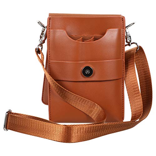 IWOWHERO Professional Barber Scissor Bag Adjustable Belt Hair Stylist Fanny Pack Cowhide Salon Decor Hairdressing Tool Case