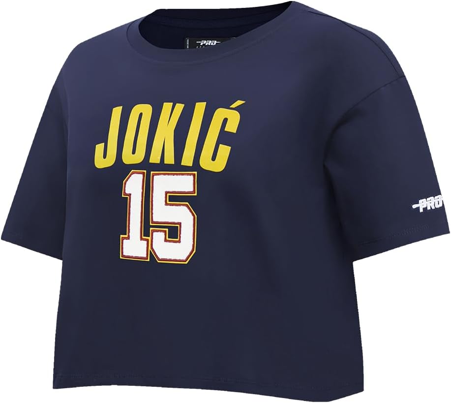 Pro Standard NBA Womens Womens NBA Denver Nuggets Classic Player Cotton Short Sleeve Boxy Tee - Image 3