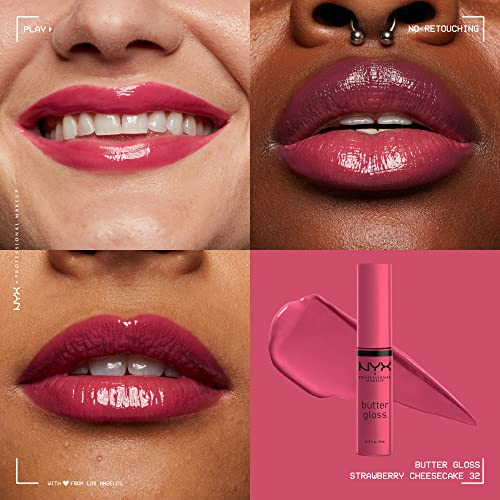 Nyx Professional Makeup 800897847708 Butter Gloss, Non-Sticky Lip Gloss - Strawberry Cheesecake thumb #2