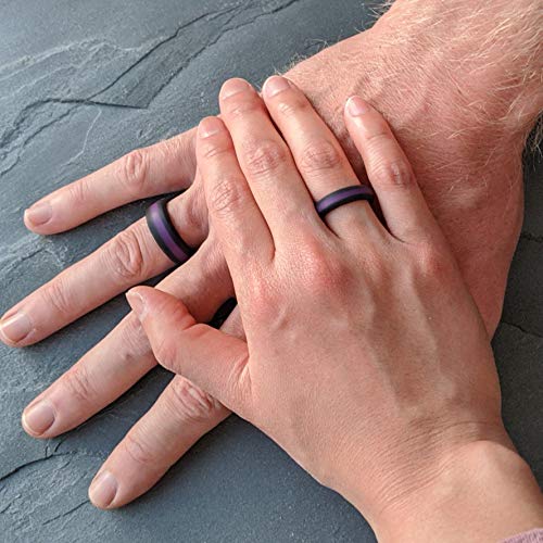 Knot Theory Striped Silicone Ring for Men and Women – Black, Grey, Red, Blue, Orange, Yellow, Purple3