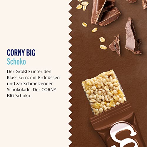 Müsliriegel Corny BIG Schoko, Müsliriegel mit Erdnüssen und Schokolade, 24x50g & Müsliriegel Corny Milch Classic, Milchsandwich mit Getreide und Milchcreme, 32x30g