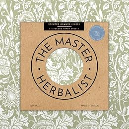 The Master Herbalist Scented Drawer Liners in a William Morris Design in Lavender, Sandalwood, Rose, Lily & Lilac. Pack of 5 Sheets | Pack of 5 (Fresh Linen | Sage Green, Folded)