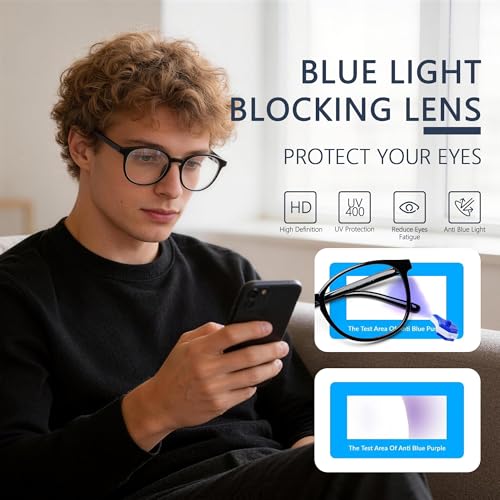 Image of Blue Light Blocking Glasses for Women Men, Square Thick Frame Anti Eyestrain & UV Glare JF6218