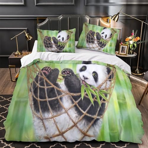 Housse de couette panda 3D en microfibre douce, idée cadeau ado