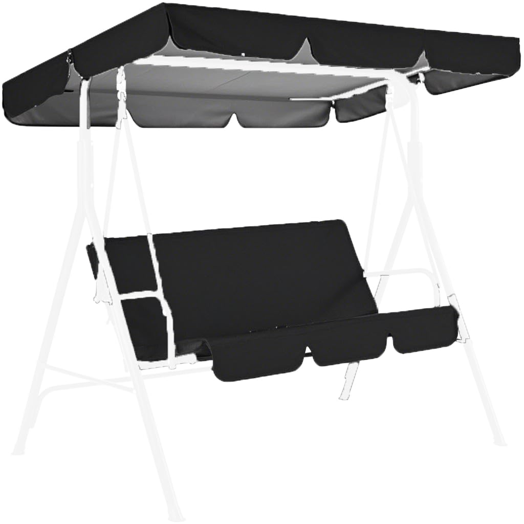 Garden Canopy Swing Seat Chair, Adjustable Canopy and Removable Cushion, Outdoor Swinging Bench for Patio and Poolside