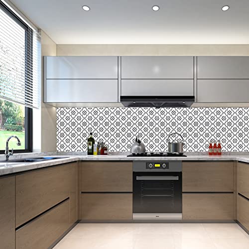 Merouk Gray & White Collection Peel And Stick Tile Stickers 25 Pcs Backsplash Tile Decals Bathroom & Kitchen Vinyl Wall Decals Easy To Apply Just Peel & Stick Home Decor (Gray & White, 4X4 Inch) #TOP1