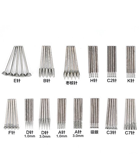 Different Shapes Diamond Burrs for Rotary Tool Drill Bit Engraving Parts Grinding Polishing Needles 2.35mm Shank 70pcs/Lot