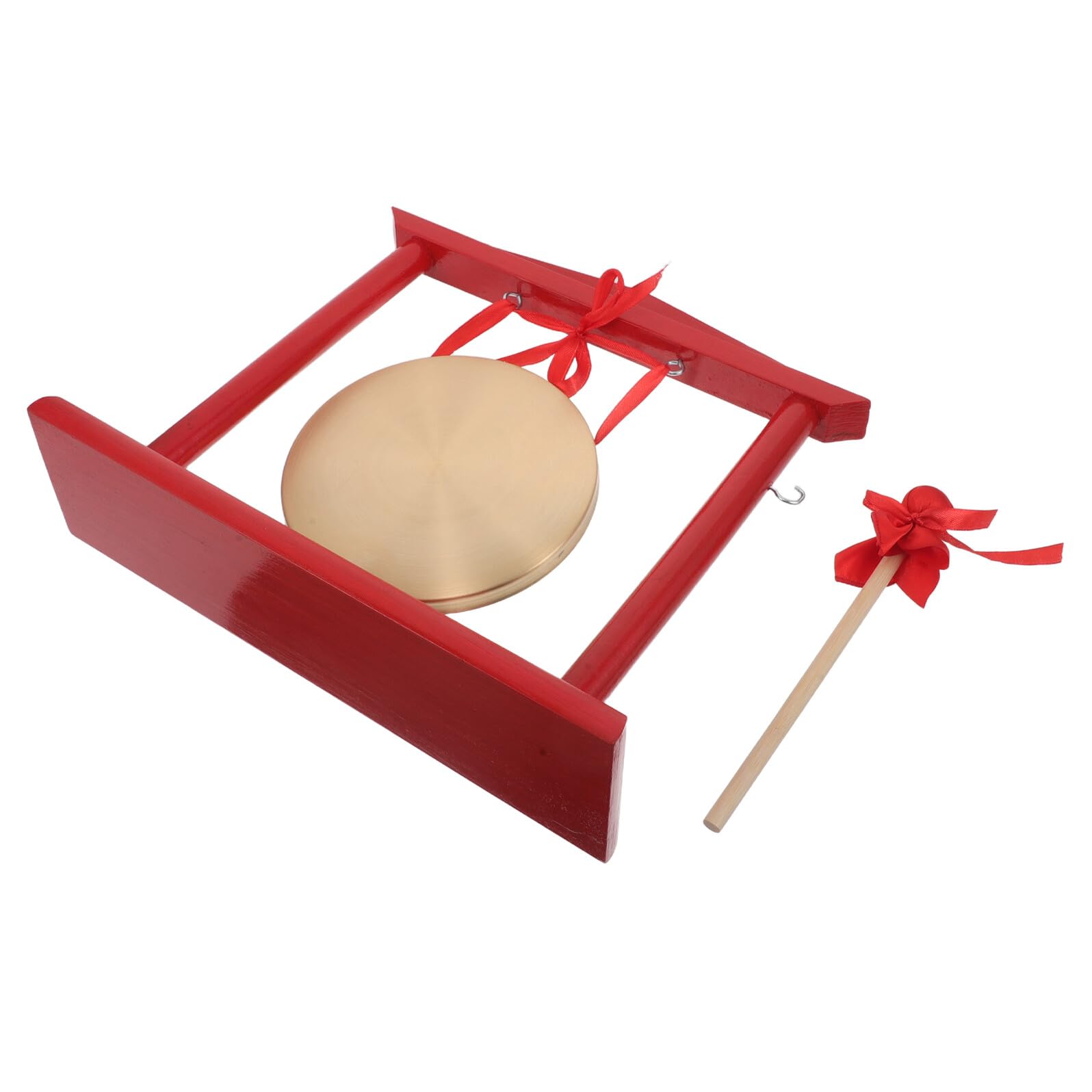 Gong de Cobre y Latón Pequeño con Mazo y Soporte de Madera