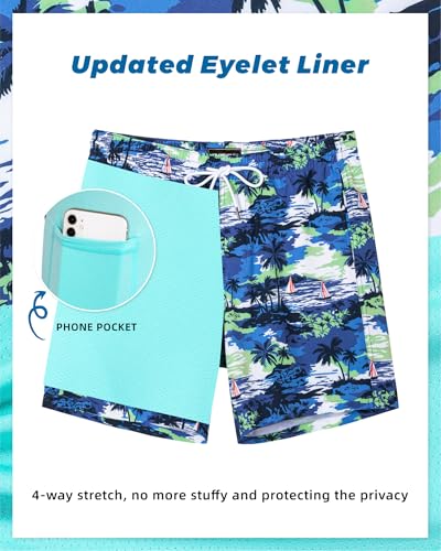Image of SURF CUZ Mens Swim Trunks with Compression Liner Swim Shorts 7 inch Swimming Trunks Stretch 7 Inch Swim Suits Quick Dry