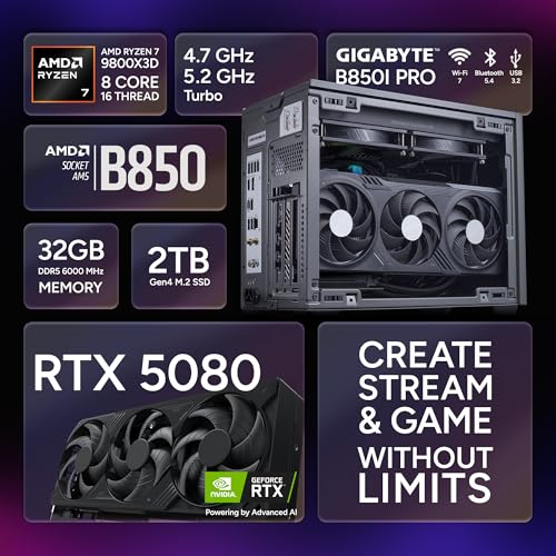Image of Cooler Master NR2 Pro Gaming PC RYZEN 7 9800X3D RTX 5080 Compact Mini ITX | AMD Ryzen 7 9800X3D + NVIDIA RTX 5080 16GB Gaming PC, 32GB DDR5 6000MHz, 2TB M.2 SSD, 280mm AIO Cooler, Windows 11