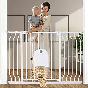 Comomy YG-32FWW Türschutzgitter mit Haustierklappe