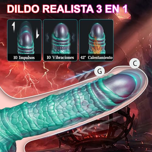 Miniatura 3 de Consolador De Empuje Realista, Analdildo Juguete Sexual Con 10 Vibraciones 10 Empujes Y Rotación, Vibrador Para Su Estimulador De Punto G Con Control Remoto, Vibradorador Mando Dildo Anal Juguetes Sex