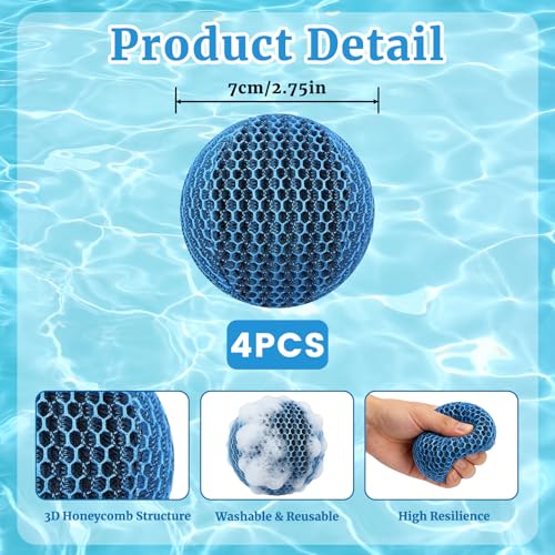 Miniatura 3 de 4 Piezas Absorbente De Espuma Para Bañeras De Hidromasaje, 7cm Absorbentes De Escoria Para Piscina, Absorbente De Aceite Piscina, Hot Tub Filter, Reutilizable, Para Absorber Escoria, Grasa En El Agua